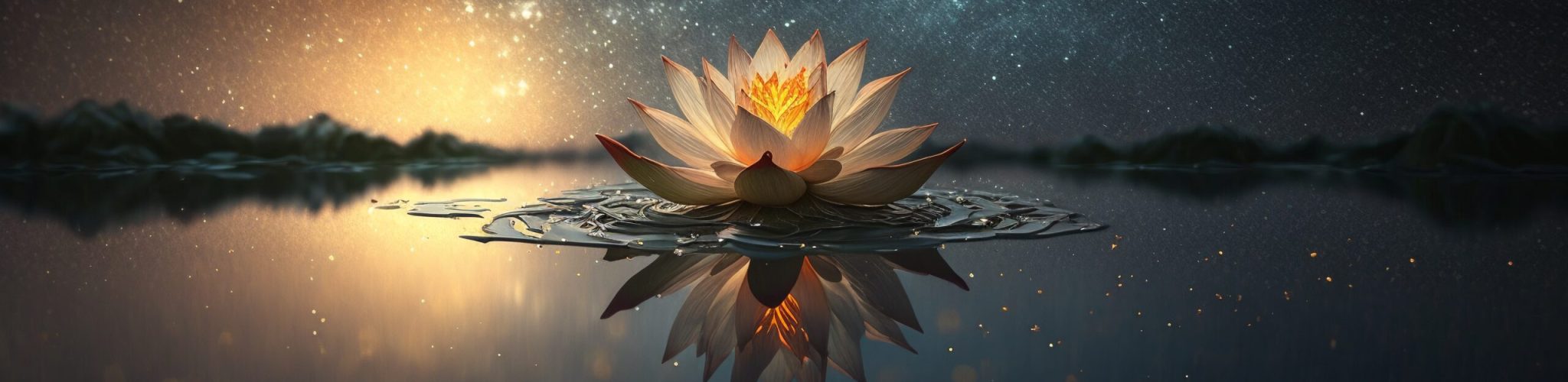 Zen lotus flower on water, meditation and spirituality concept, illustration generative ai